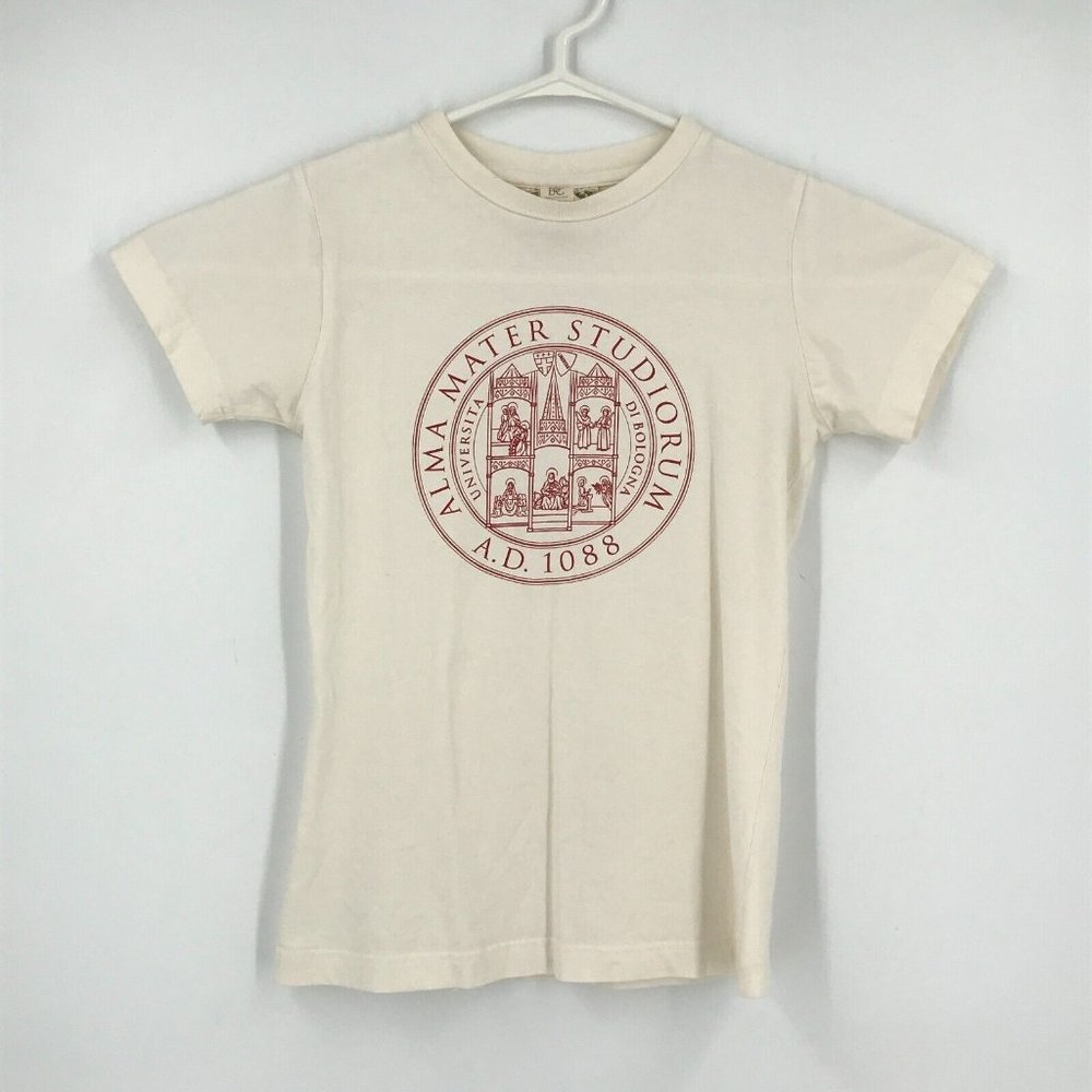University Bologna Womens Shirt Small White Short Sleeve Top Italy BC Biosfair